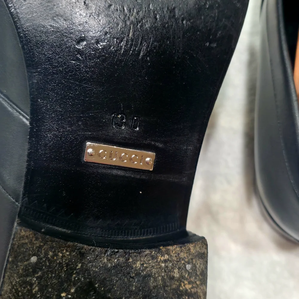 Gucci Black Leather Men’s Slip-On Loafers